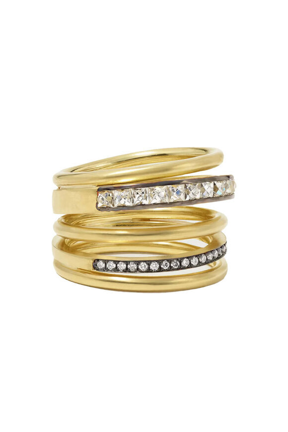 Sylva & Cie 18k Gold Diamond Spiral Ring - view 1
