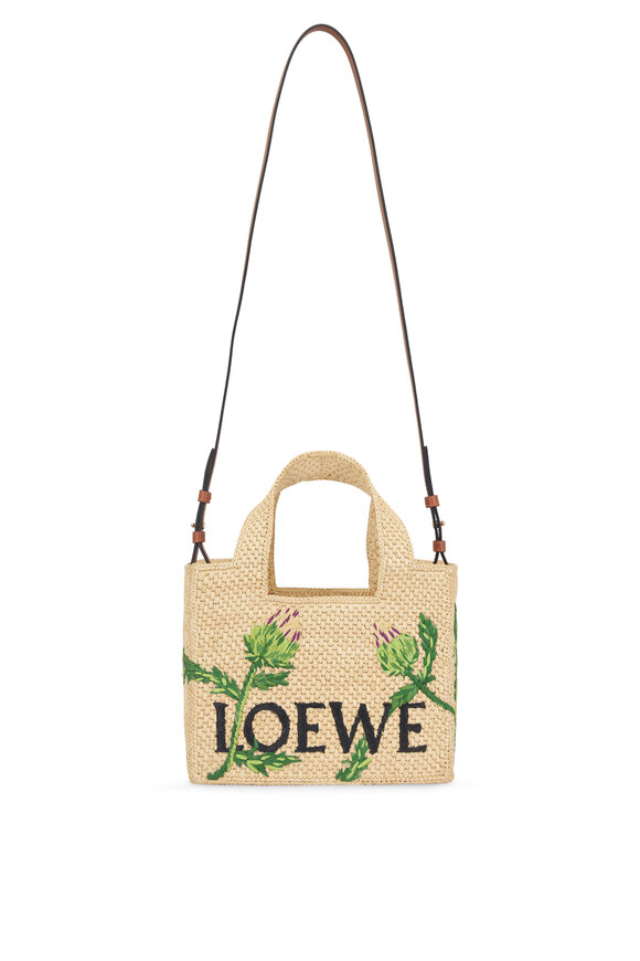Loewe Small Loewe Font Raffia Artichoke Tote