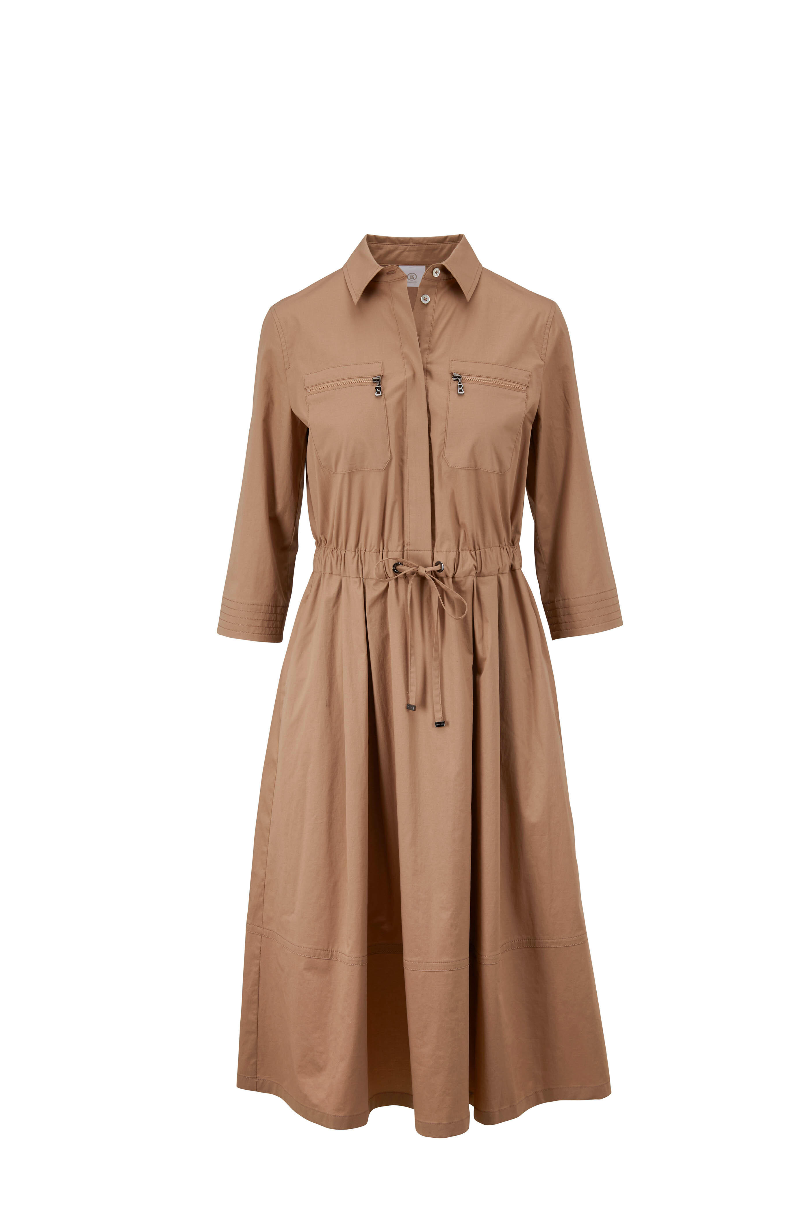 Bogner - Aimie Khaki Three-Quarter Sleeve Dress