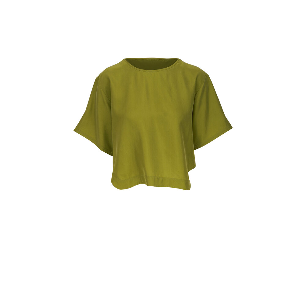 Dorothee Schumacher - Heritage Ease Moss Green Silk Blouse