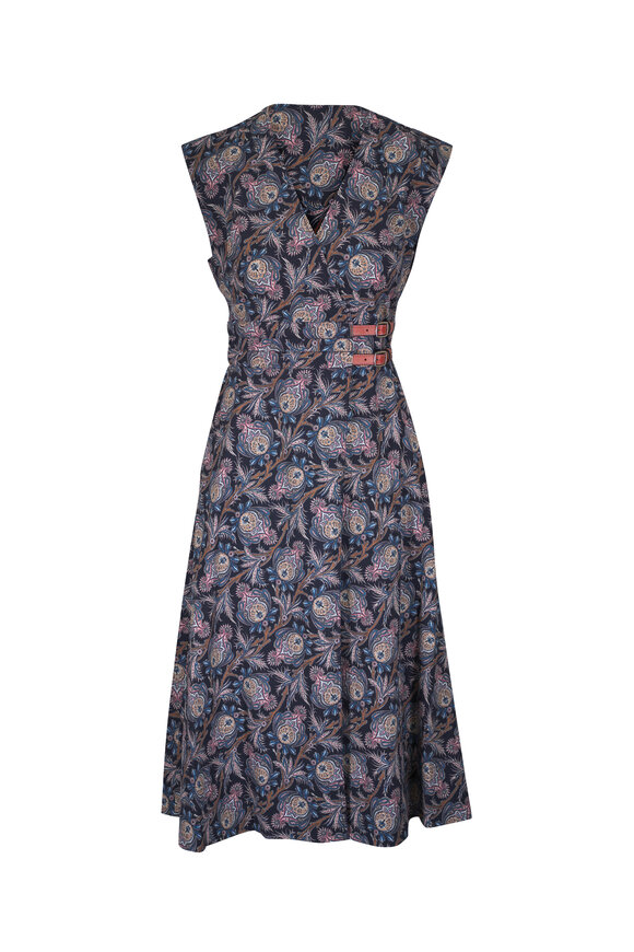 【Veronica Beard】 Leiaプリントシルクミディドレス Leia printed silk midi dress in purple - Veronica Beard