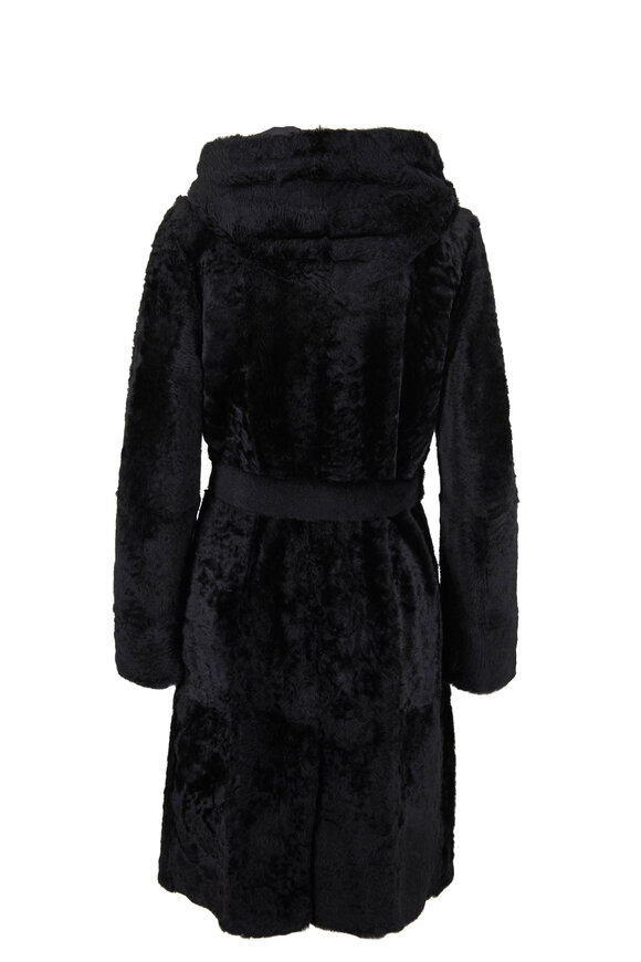 Brunello Cucinelli - Exclusively Ours! Black Shearling Belted Coat