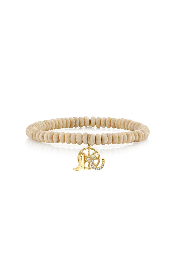 Sydney Evan 14k Yellow Gold Western Cluster Charm Bracelet