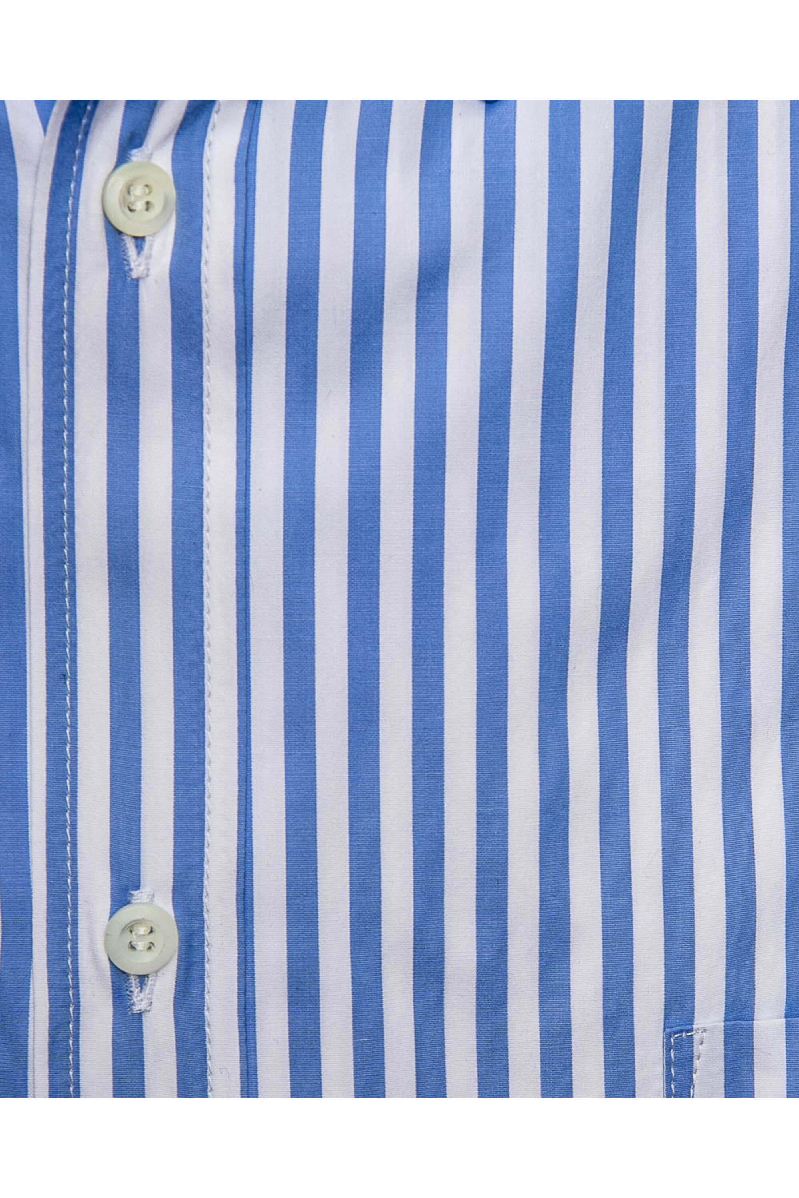 Brunello Cucinelli - Sky Blue Awning Stripe Dress Shirt
