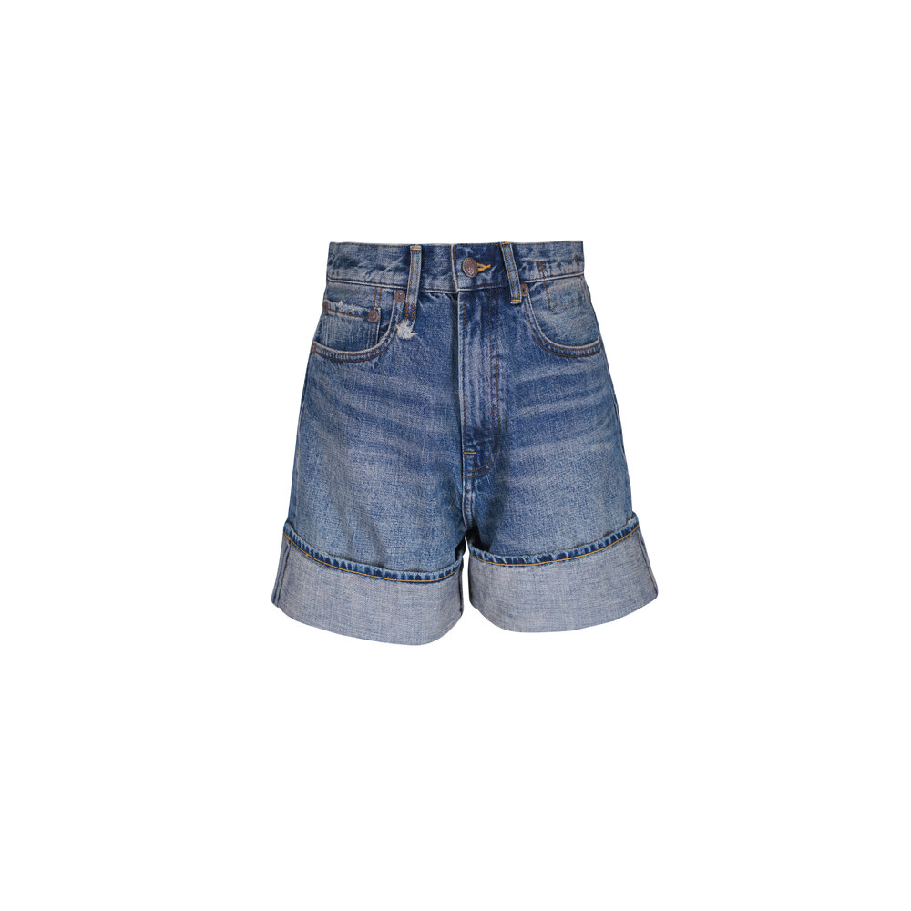 R13 - Nina Indigo Cuffed Shorts | Mitchell Stores