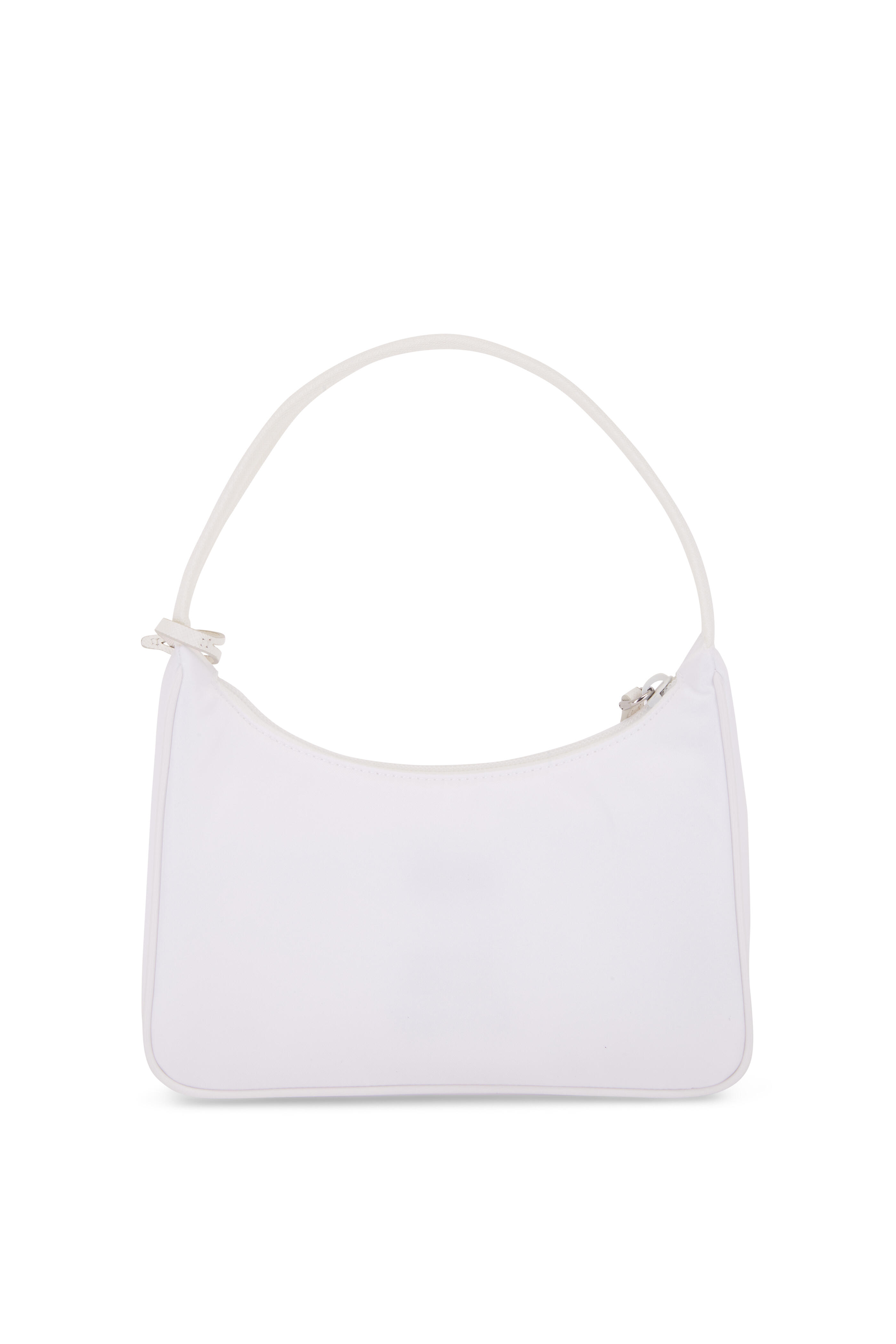White Small Padded Re-nylon Shoulder Bag