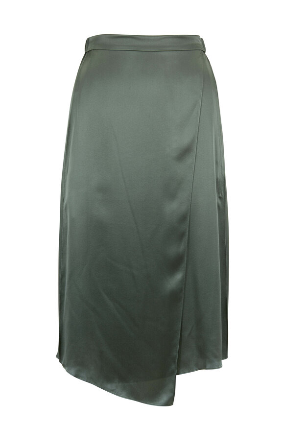 Vince - Sage Flint Satin Drape Panel Skirt