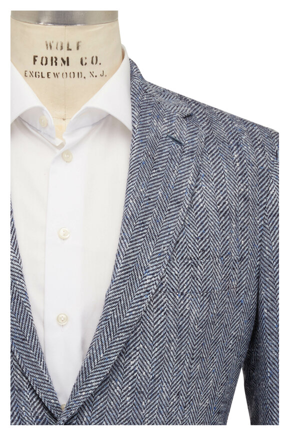 Mauro Blasi Silver & Blue Herringbone Sportcoat