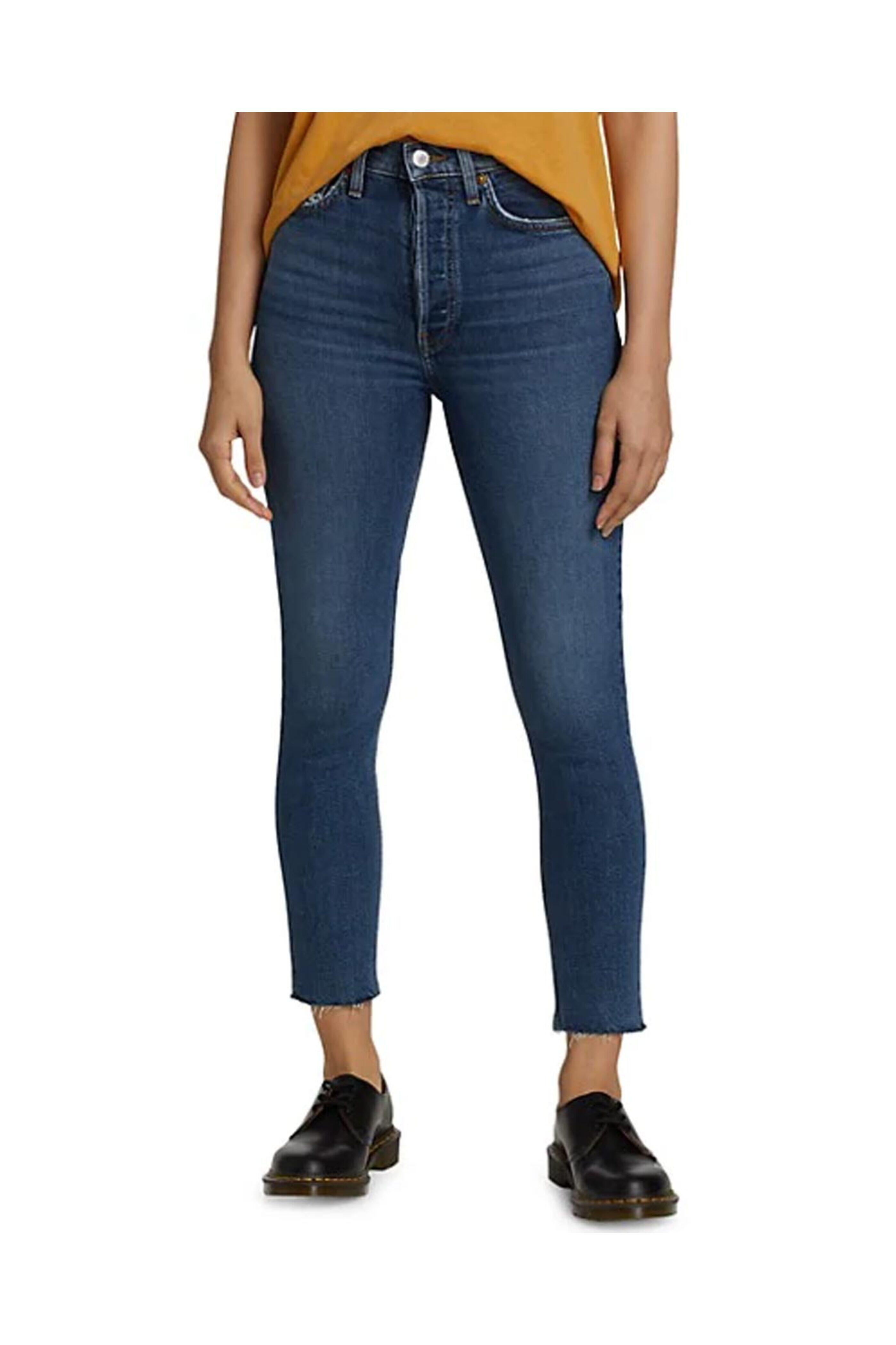 Re/Done - 90s High Rise Ankle Crop Jean in Dark Stone