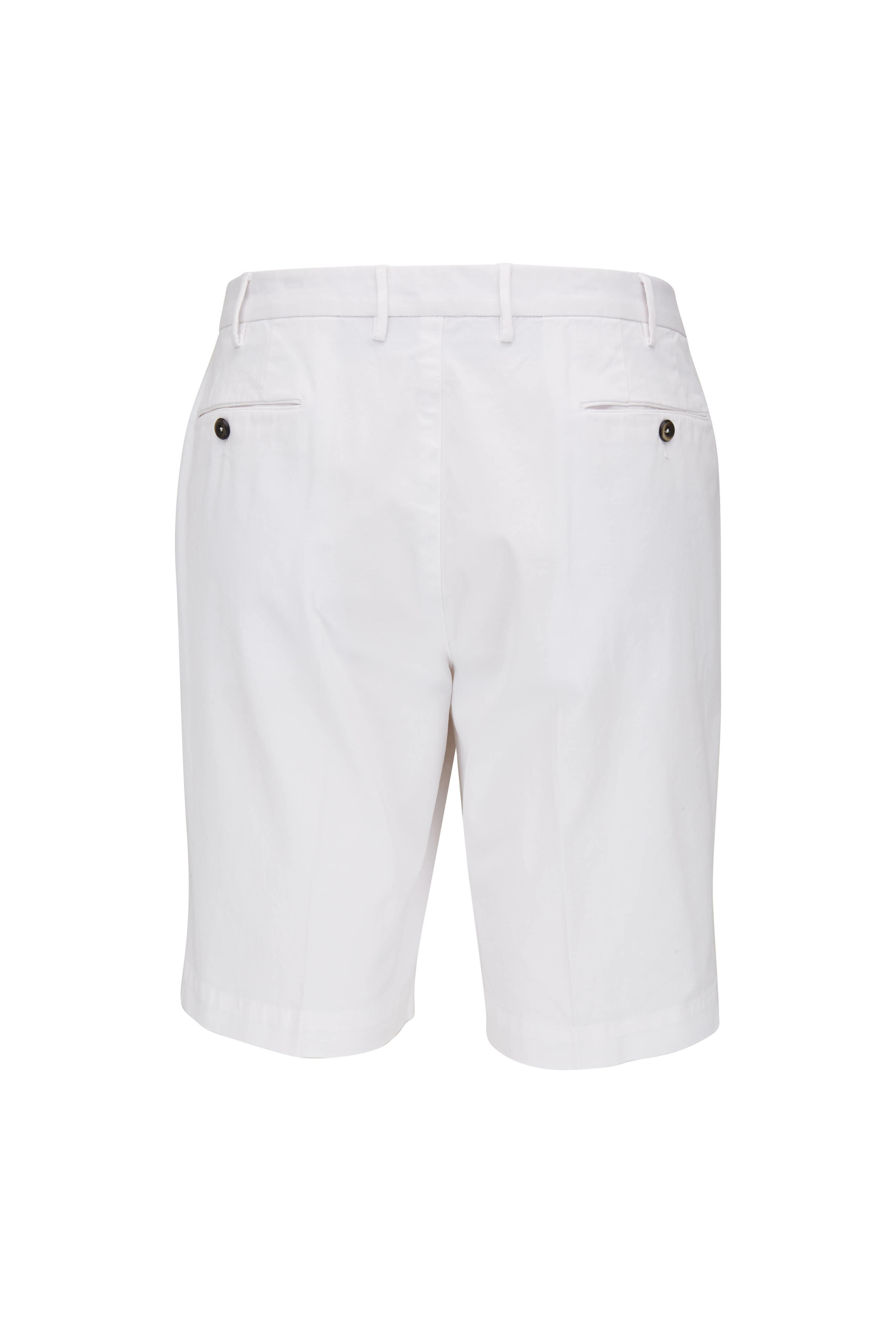 PT Torino - White Stretch Cotton Shorts | Mitchell Stores