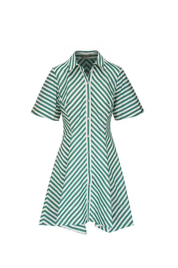 Lela Rose - Forest Striped Flare Hem Shirtdress