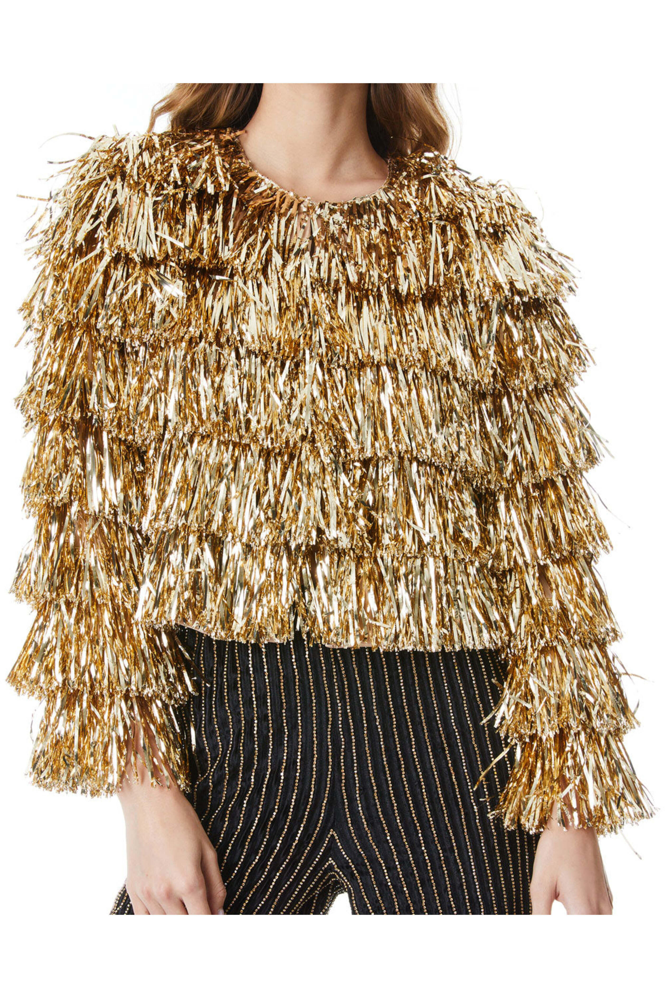 Alice & Olivia - Gold Fringe Tinsel Jacket