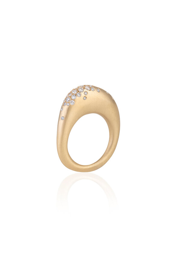 Nada Ghazal 18k Yellow Gold My Muse Urban Winter Thin Ring - view 1