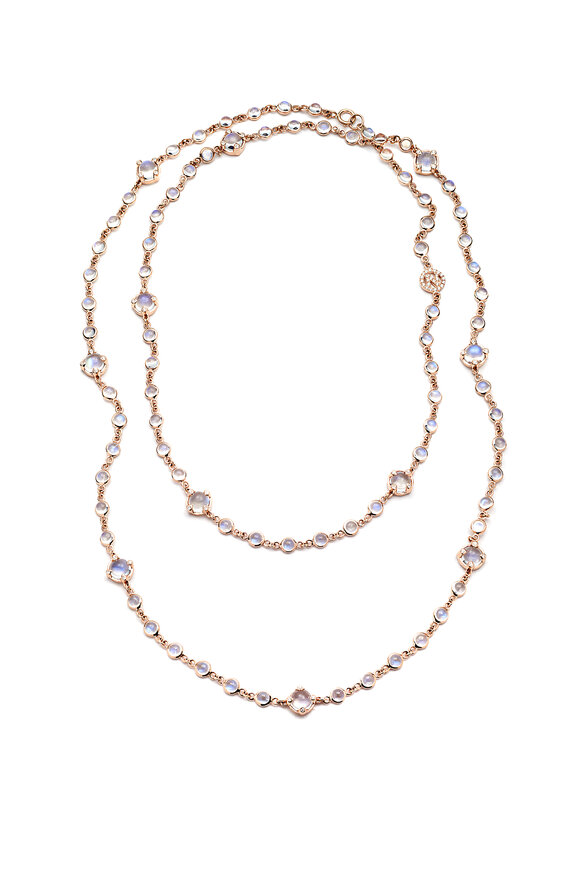 Nam Cho - 18K Pink Gold Blue Moonstone & Diamond Necklace