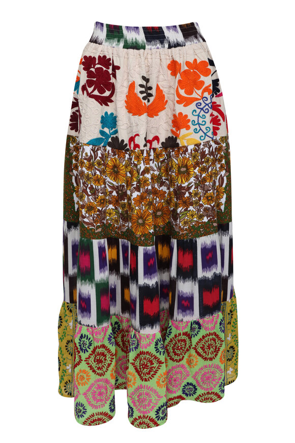Rianna + Nina Volant Multicolor Midi Skirt