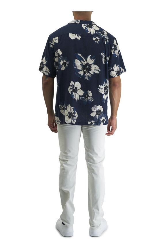 Vince - Blossoms Coastal Blue Floral Print Button Down