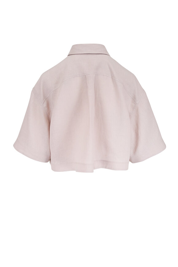 Brunello Cucinelli Jute Crop Linen Blouse - view 2