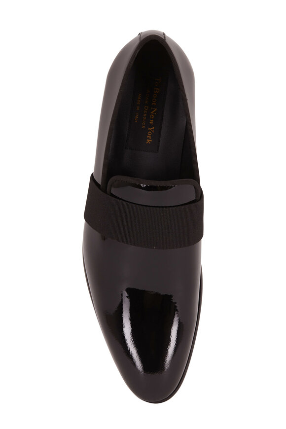 To Boot New York - Perry Black Patent Leather & Grosgrain Loafer 