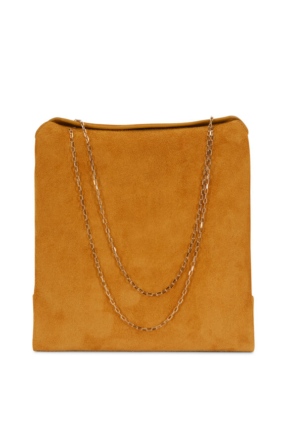 The Row - Small Lunch Mineral Yellow Suede Chain Bag 