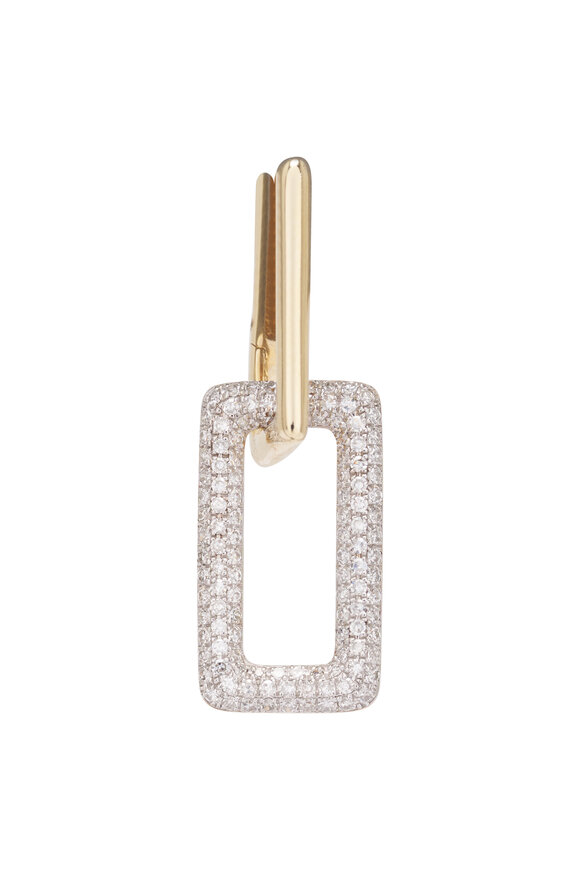 Kai Linz 18k Yellow Gold Diamond Rectangular Drop Earring - view 2