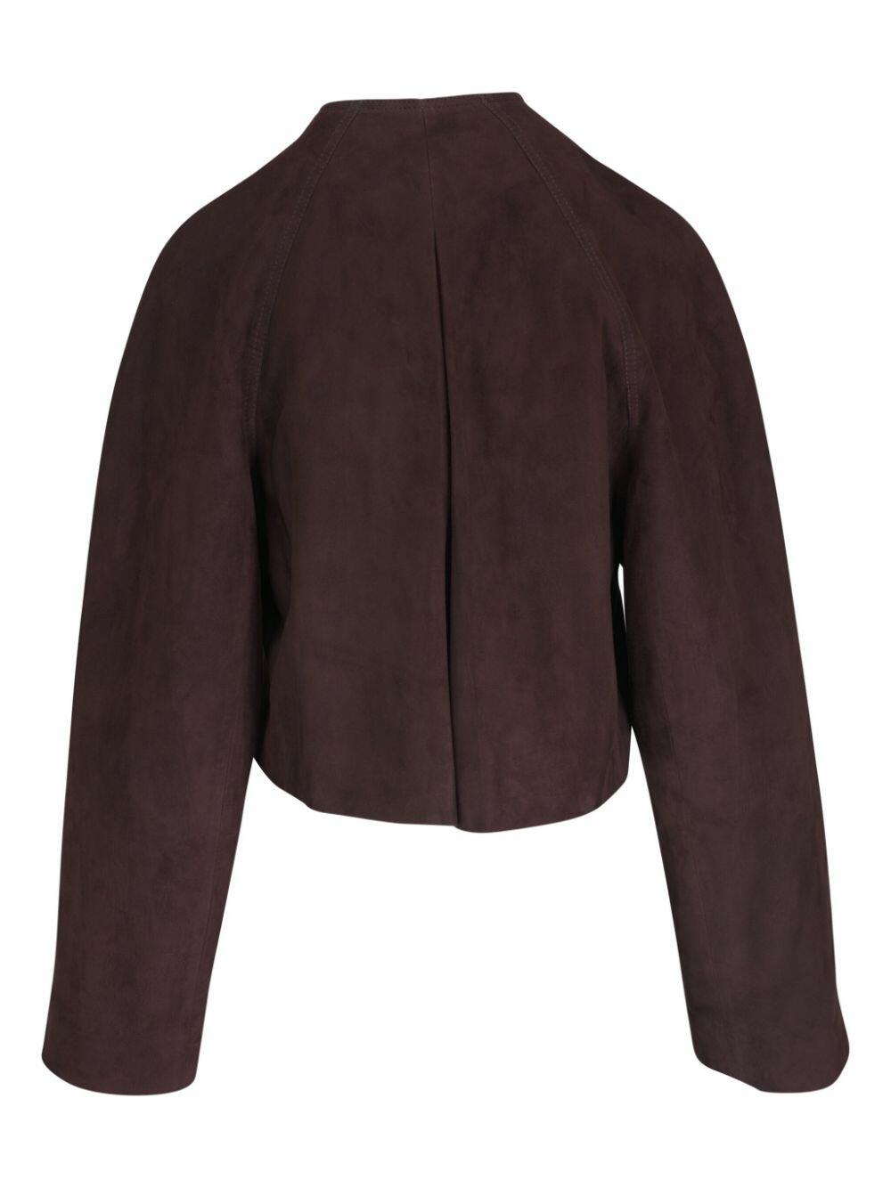 Khaite - Garothy Dark Brown Suede Jacket