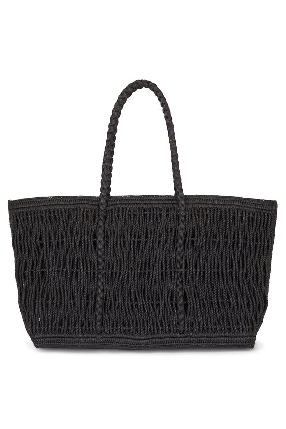 The Row Georgica Black Woven Raffia Tote Bag - view 1