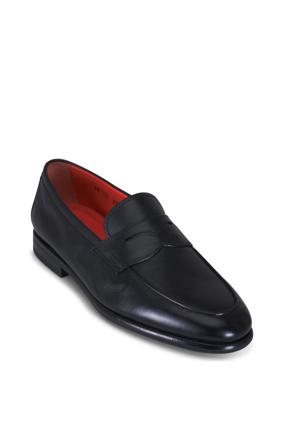 Santoni Carlos Brown Leather Penny Loafer - view 1