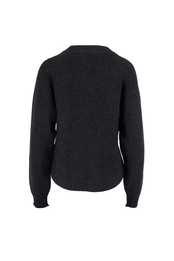 Le Kasha - Dubai Charcoal Cashmere Ribbed Knit Sweater