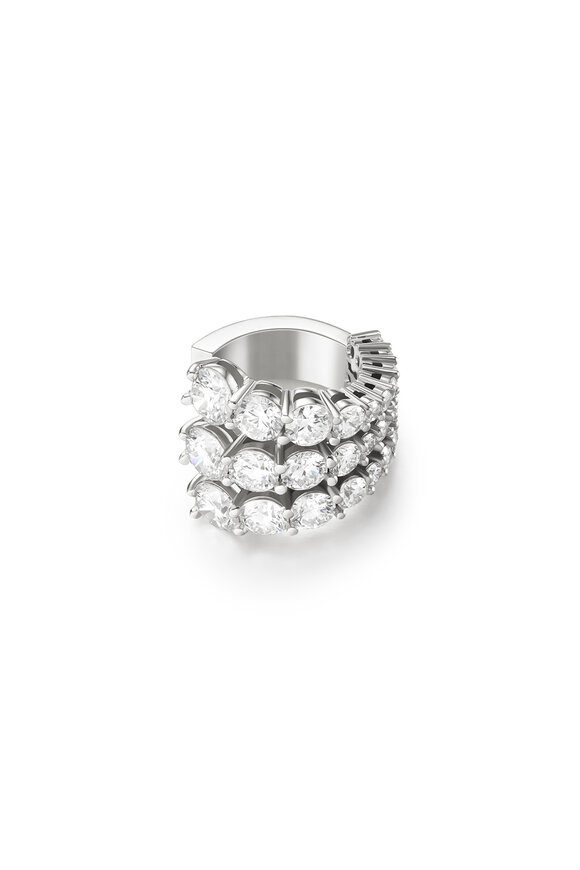 Melissa Kaye 18k White Gold Aria Diamond 3 Row Ear Cuff