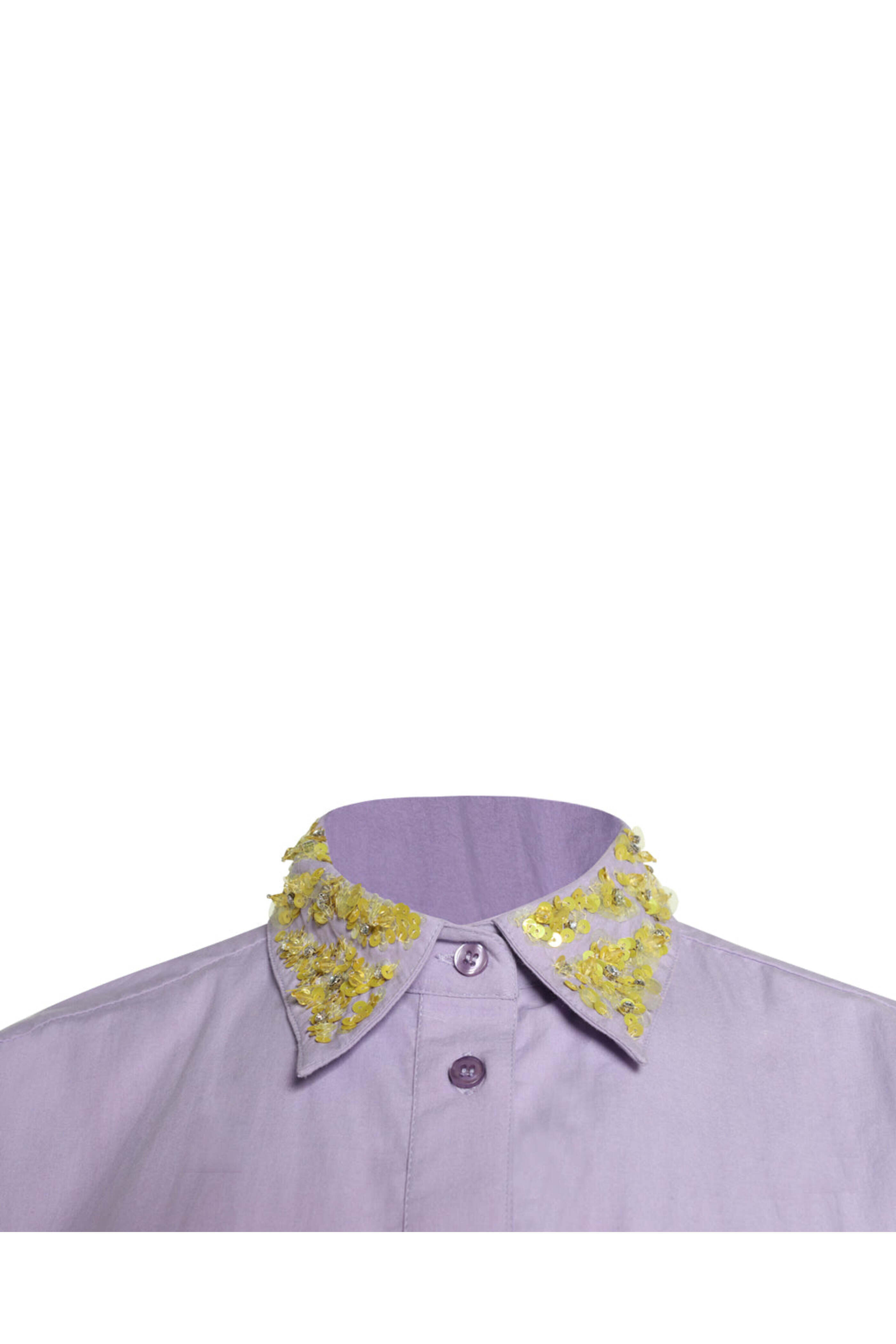 Des Phemmes - Cotton Popeline Shirt With Neck Embroidered