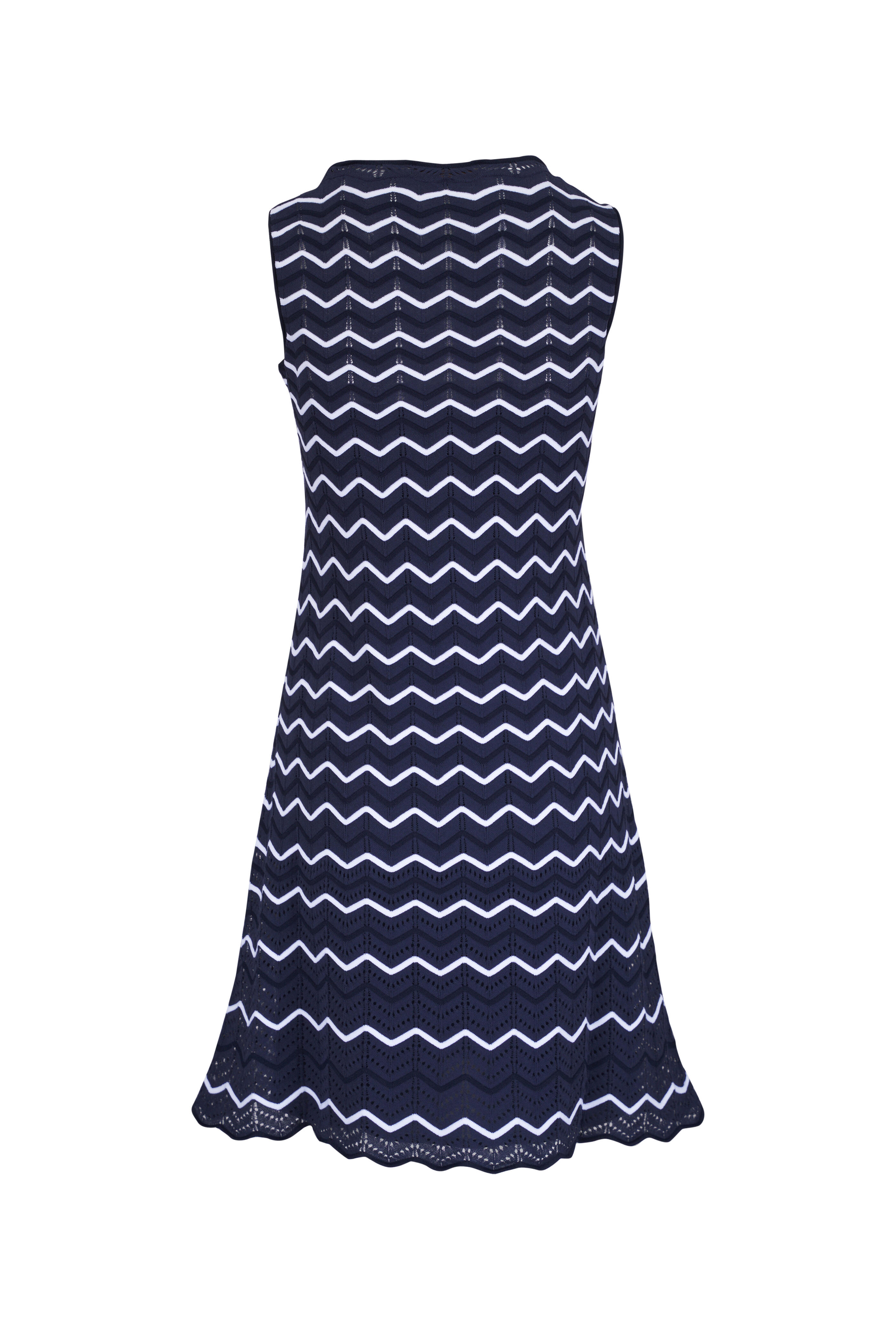 D.Exterior - Navy Blue & White Zig Zag Dress
