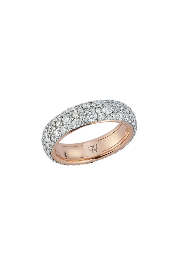 Walters Faith OC x WF 18K Rose Gold White Diamond Band Ring