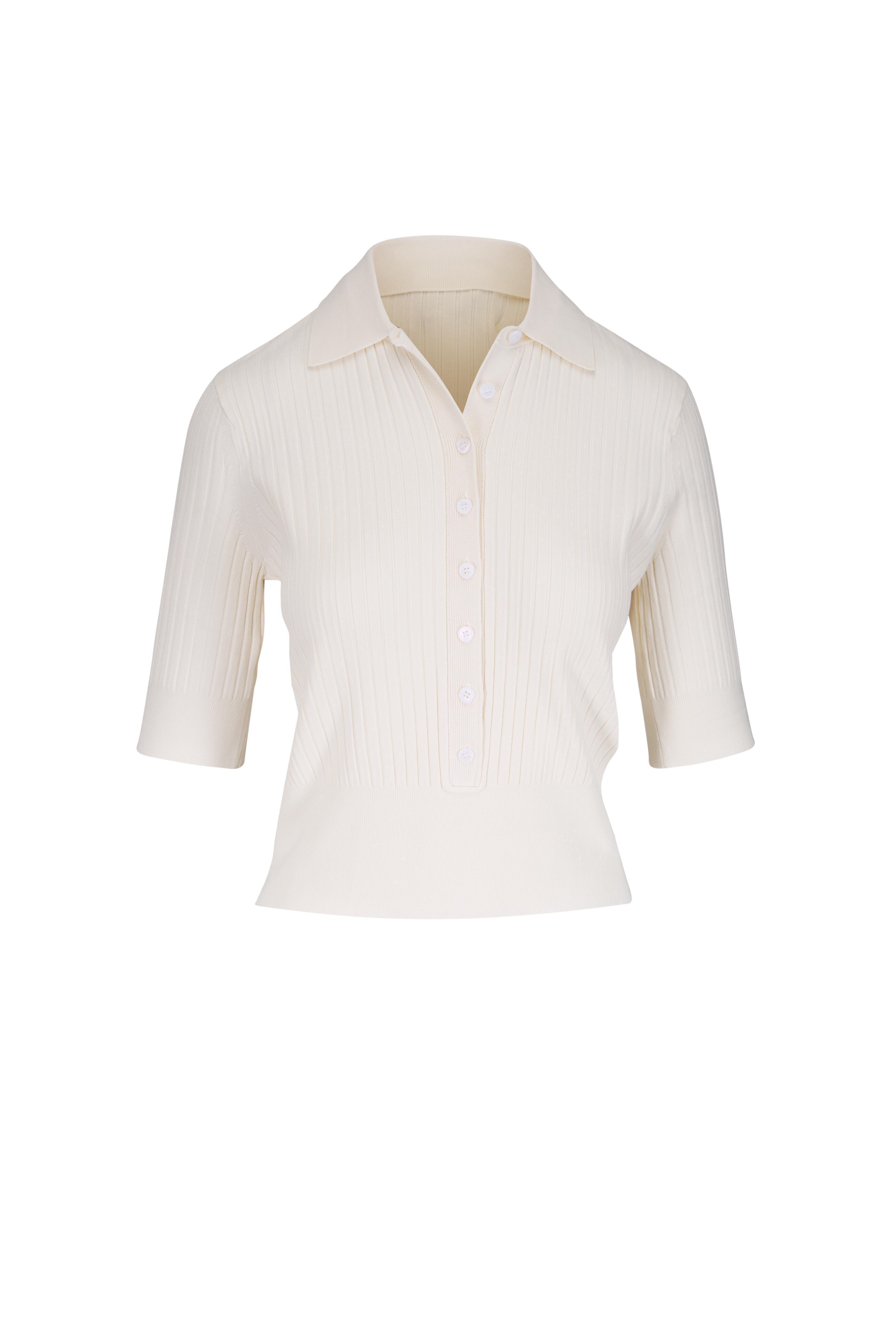 TWP - Ivory Knit Polo - view 1