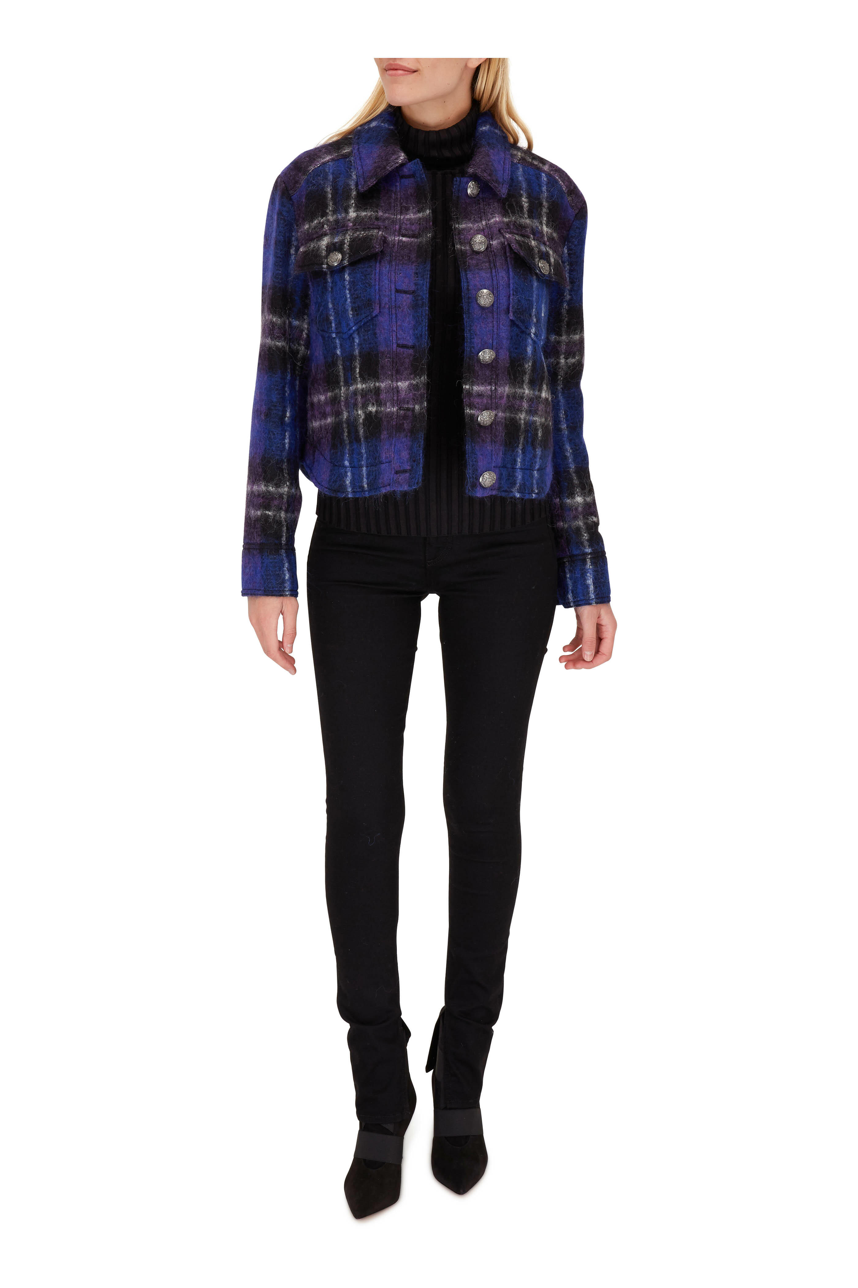 Veronica Beard - Emmons Black Multi Oversized Plaid Jacket Jacket