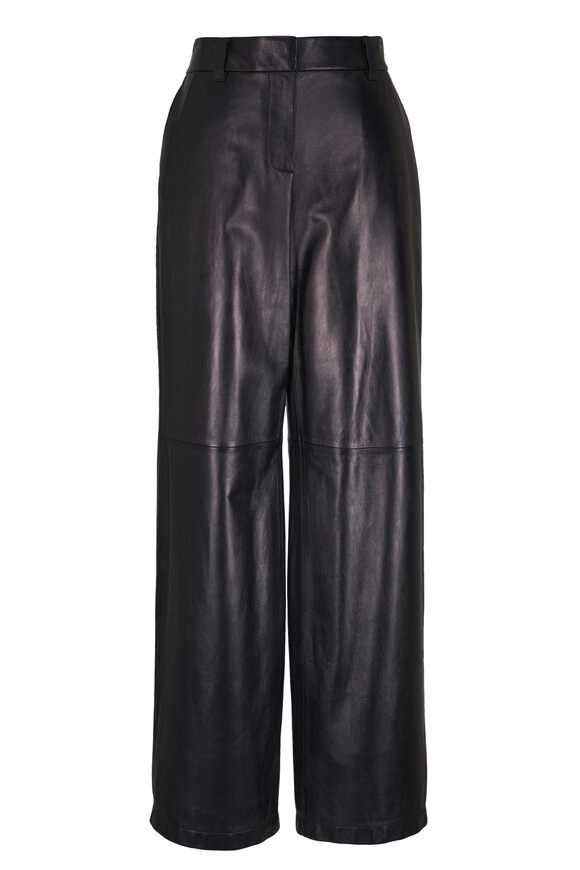 Lafayette 148 New York Sullivan Black Leather Pant - view 1