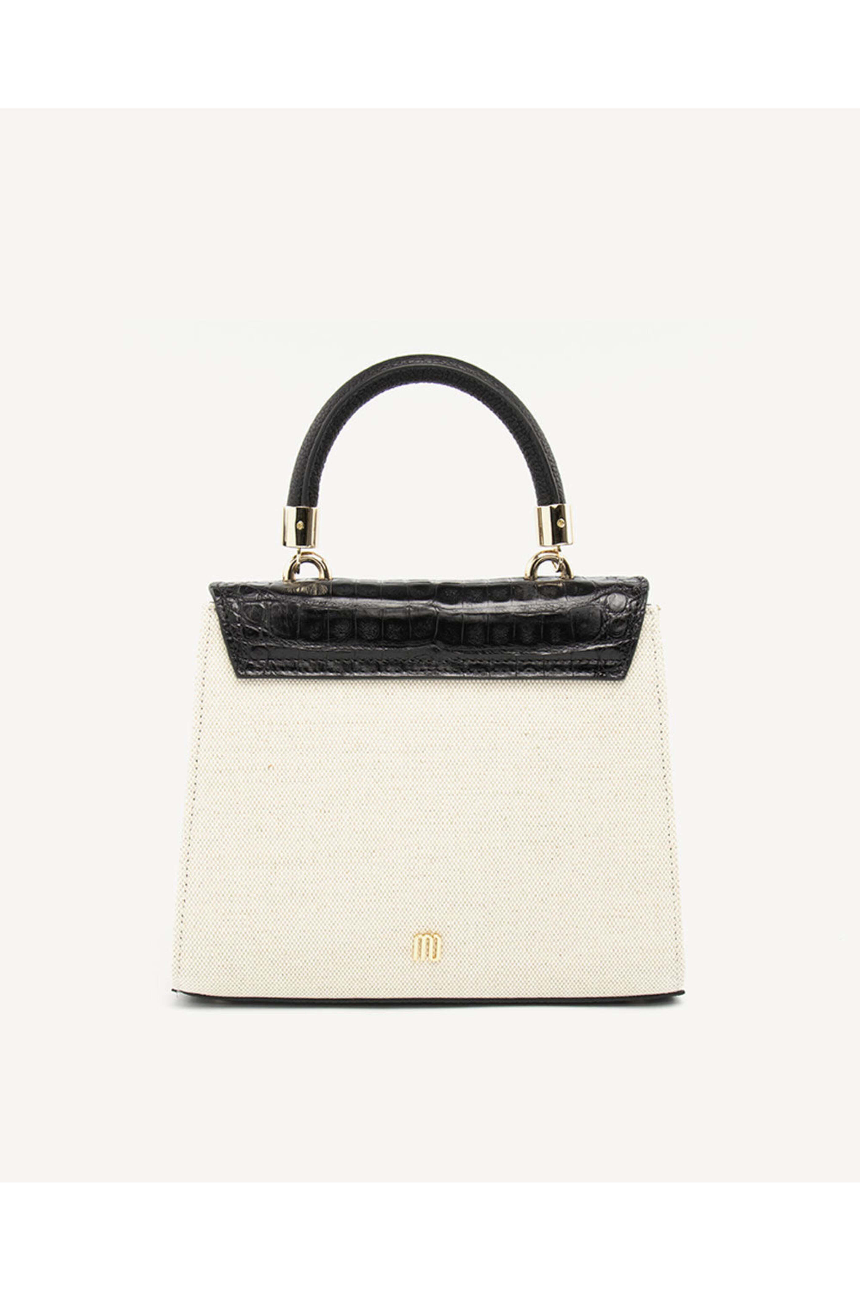 Maria Oliver - Small Linen Michelle Bag in Black