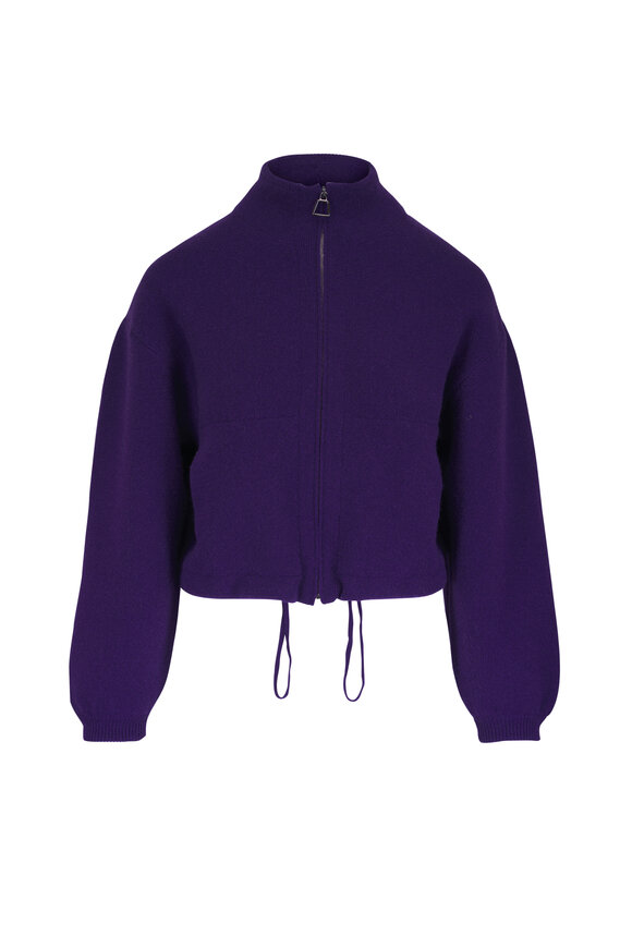 Akris - Twilight Cashmere Pique Front Zip Cardigan