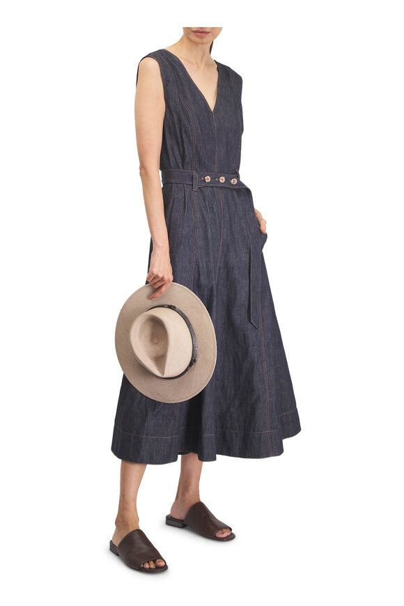 Brunello Cucinelli - Denim Twill Flared Dress | Mitchell Stores