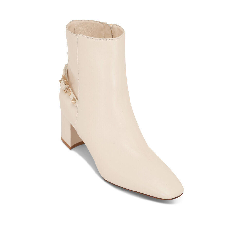【関税＆送料込み】Valentino Garavani Foliefoliage Leather Foliefoliage metallic leather mules in white - Valentino