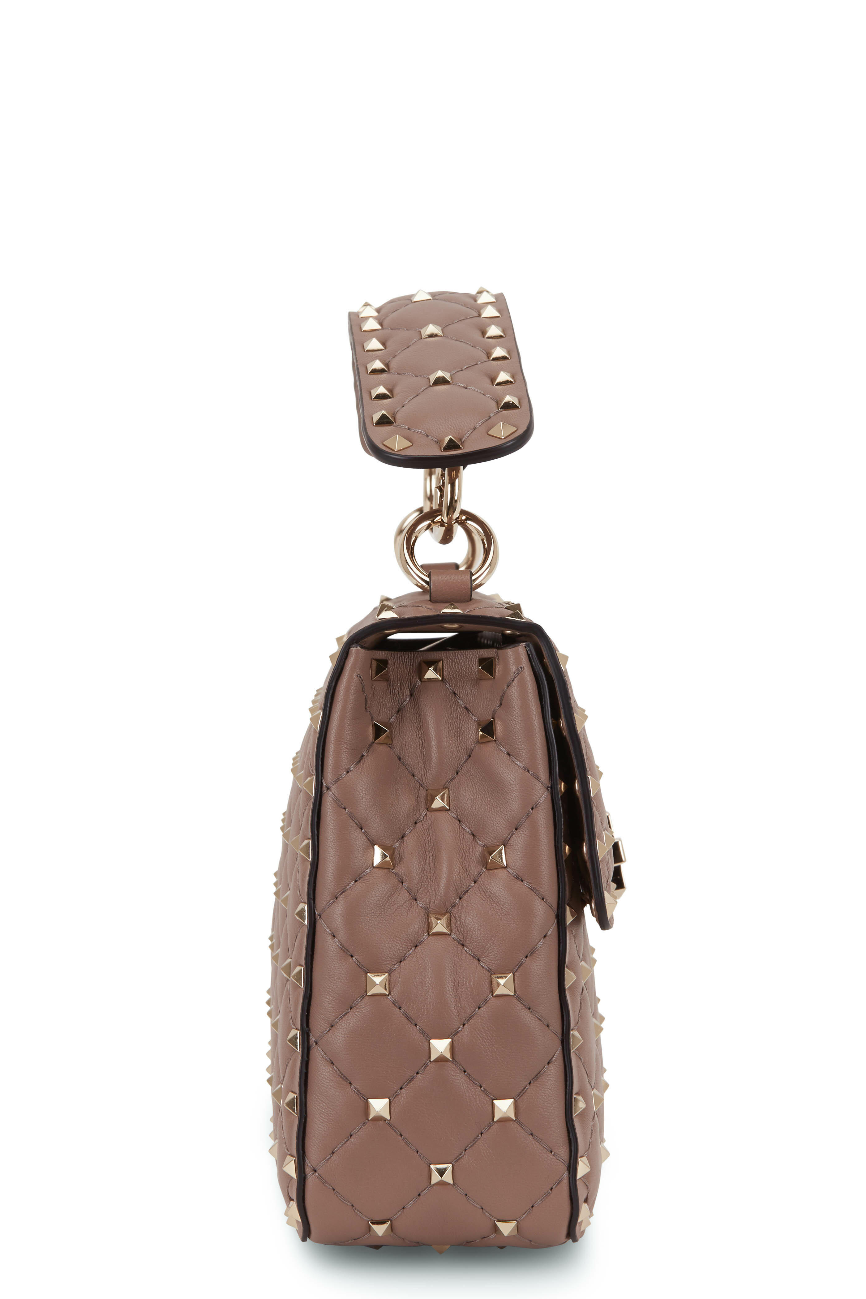 Valentino Garavani - Rockstud Spike Clay Quilted Leather Chain Bag
