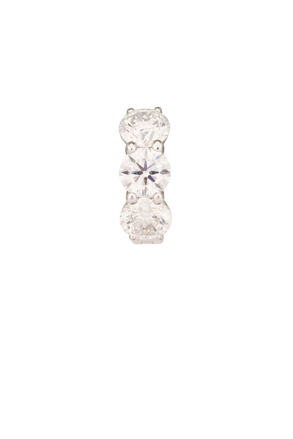 Sutra 18k White Gold Diamond Huggie Earring - view 2