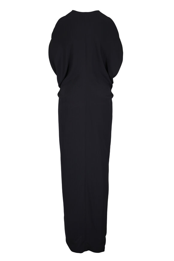 Zero + Maria Cornejo Long Miu Black Silk Draped Dress - view 3