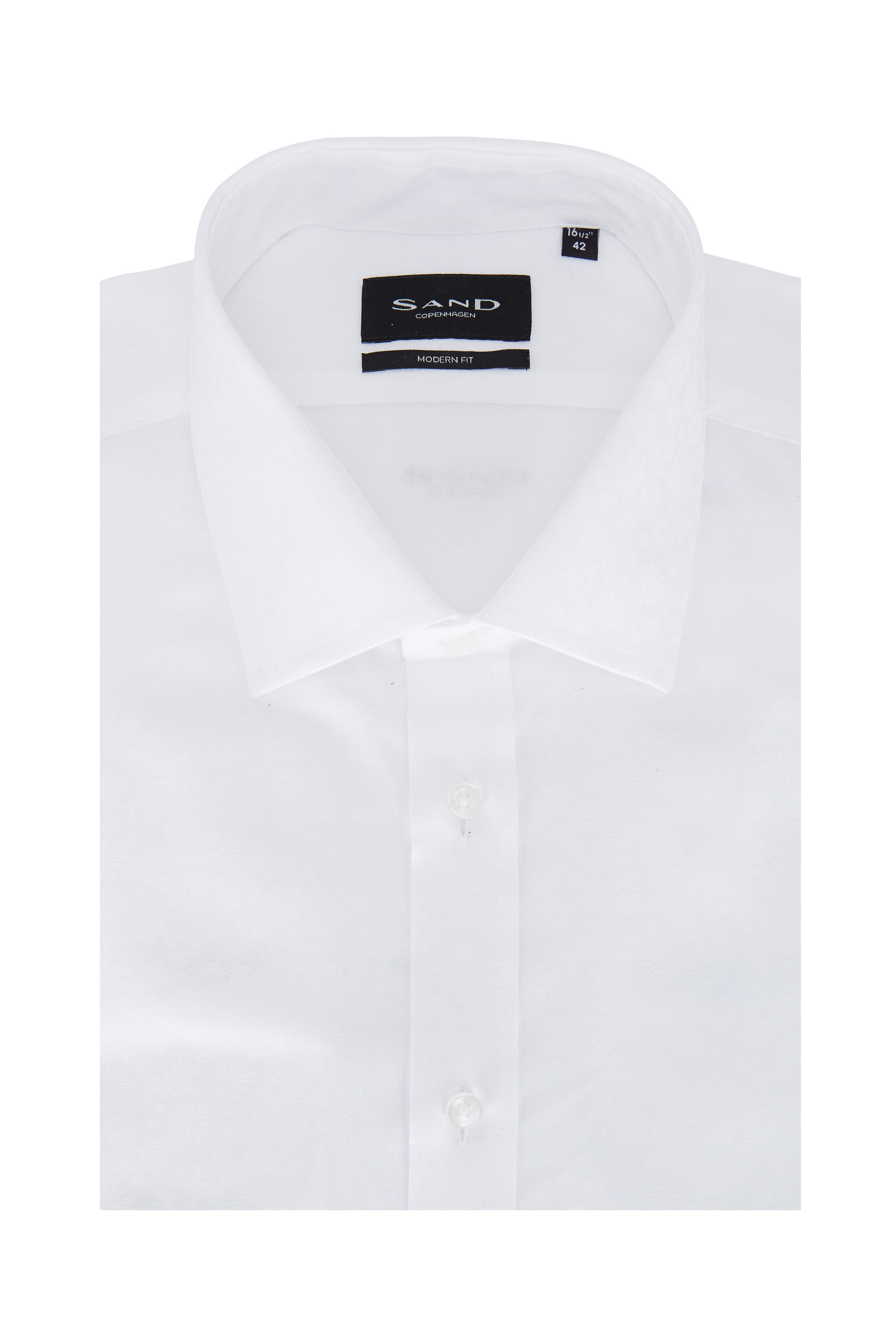 Sand - White Snowflake Patterned Modern Fit Sport Shirt