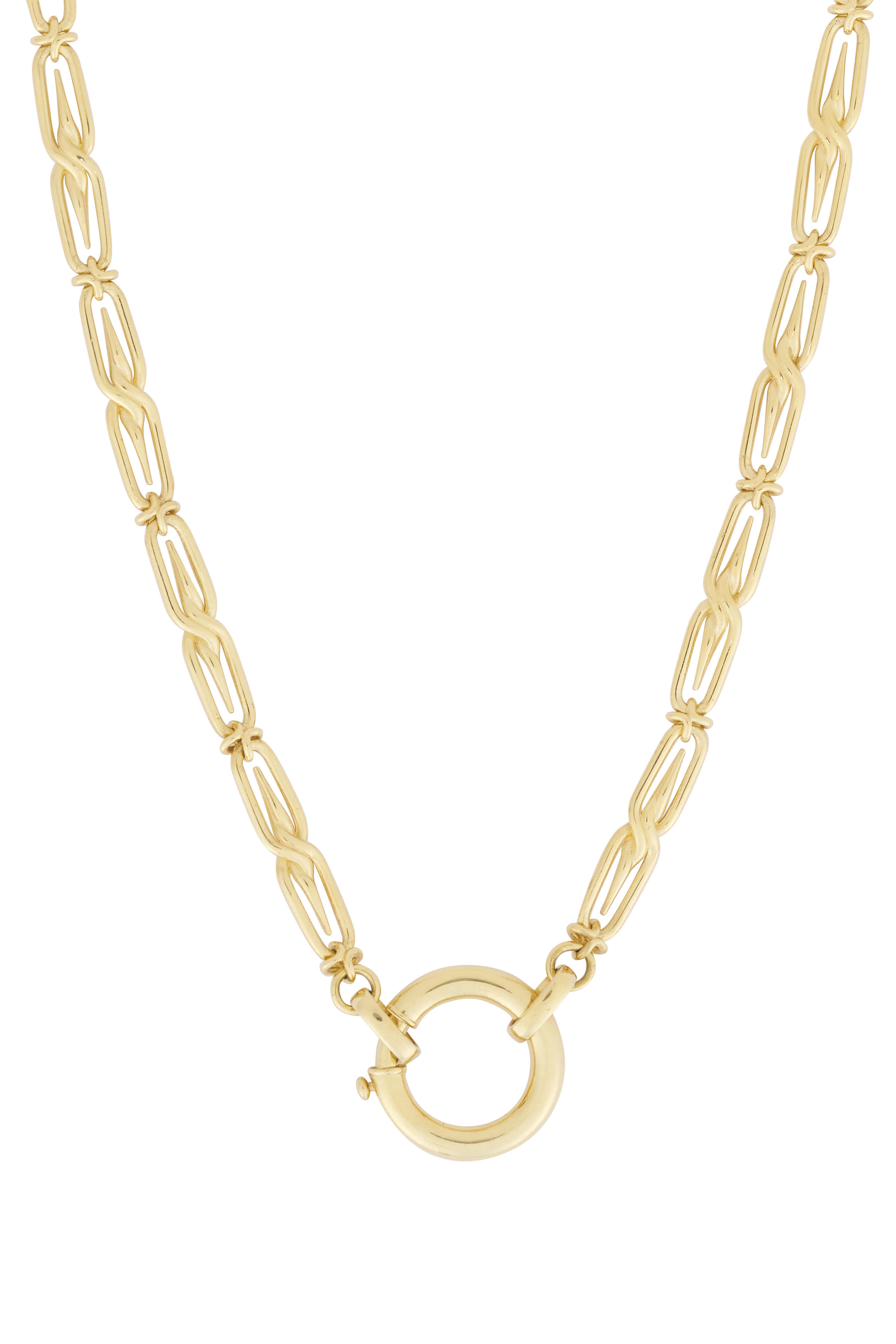 Circa 1700 - 18k Yellow Gold Diamond Love Spiked Knotted Chain