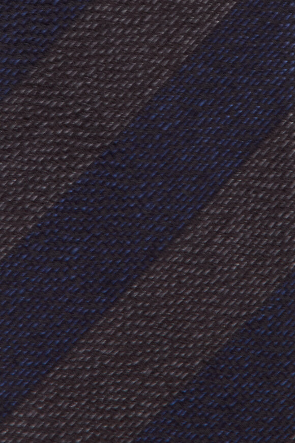 Kiton Navy & Gray Stripe Necktie - view 2