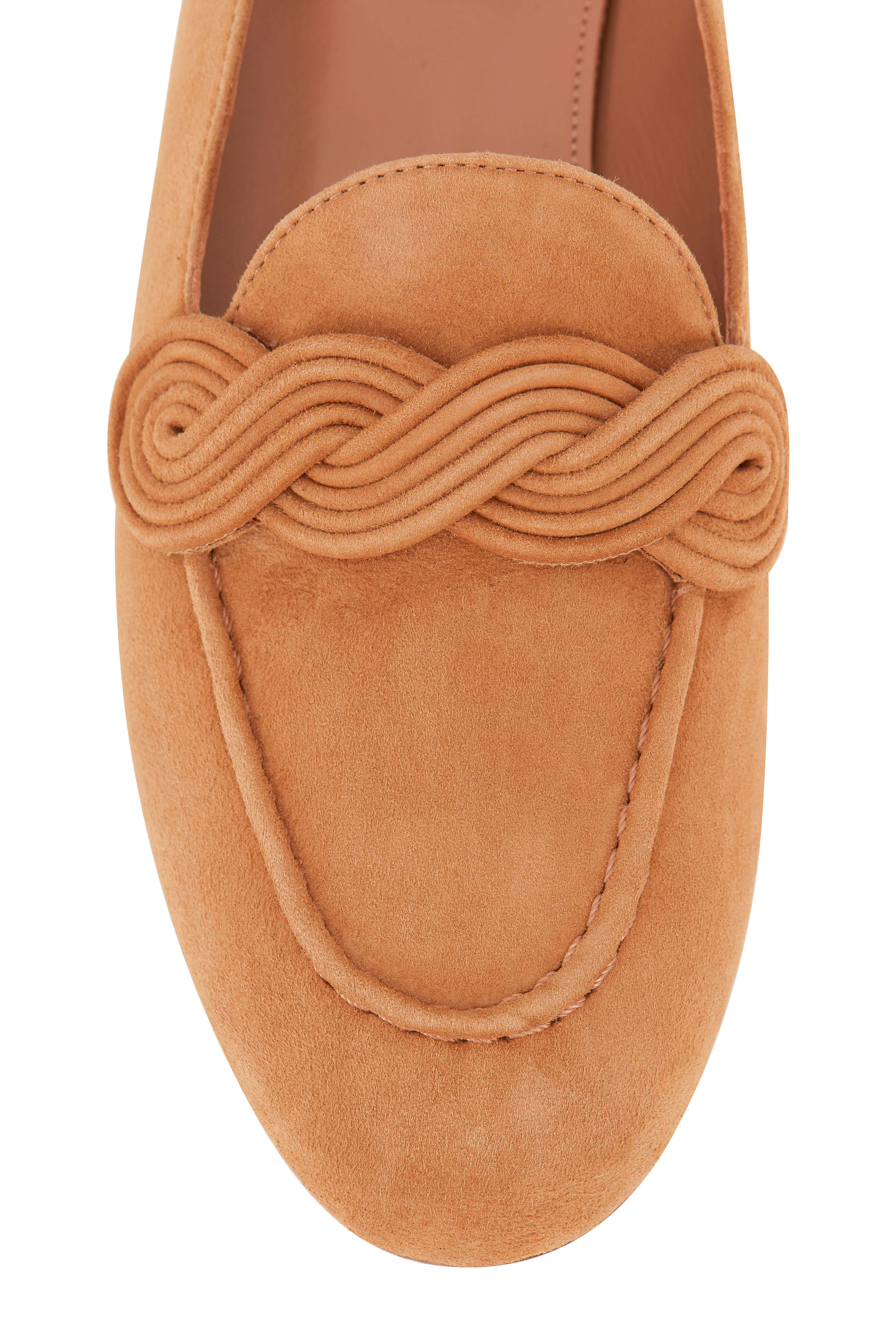Aquazzura - Infinite Camel Suede Moccassin Loafer