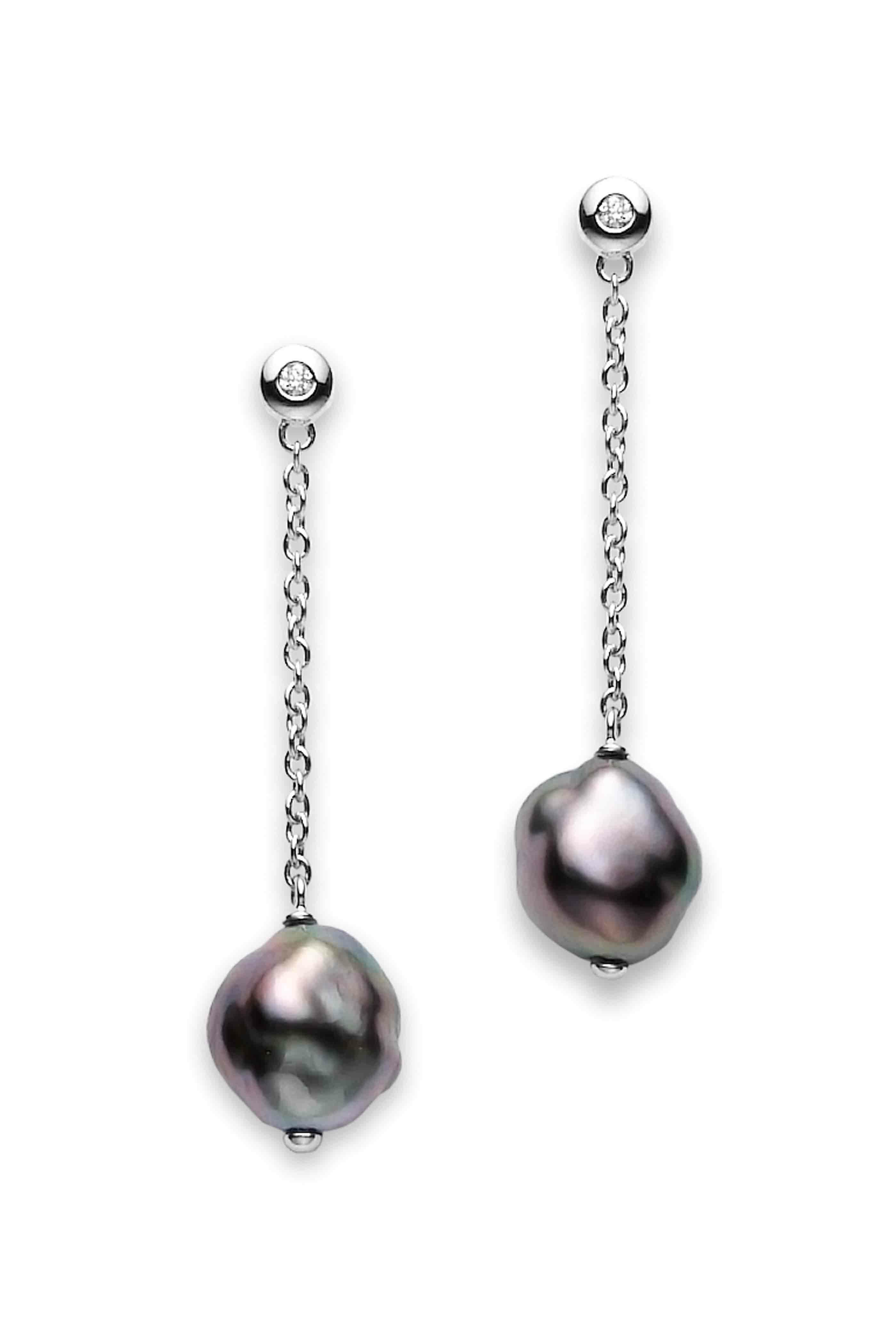 アクセサリー Hirotaka South Sea Pearl Chain Earring South Sea Pearl Floating Oval Earring Large size