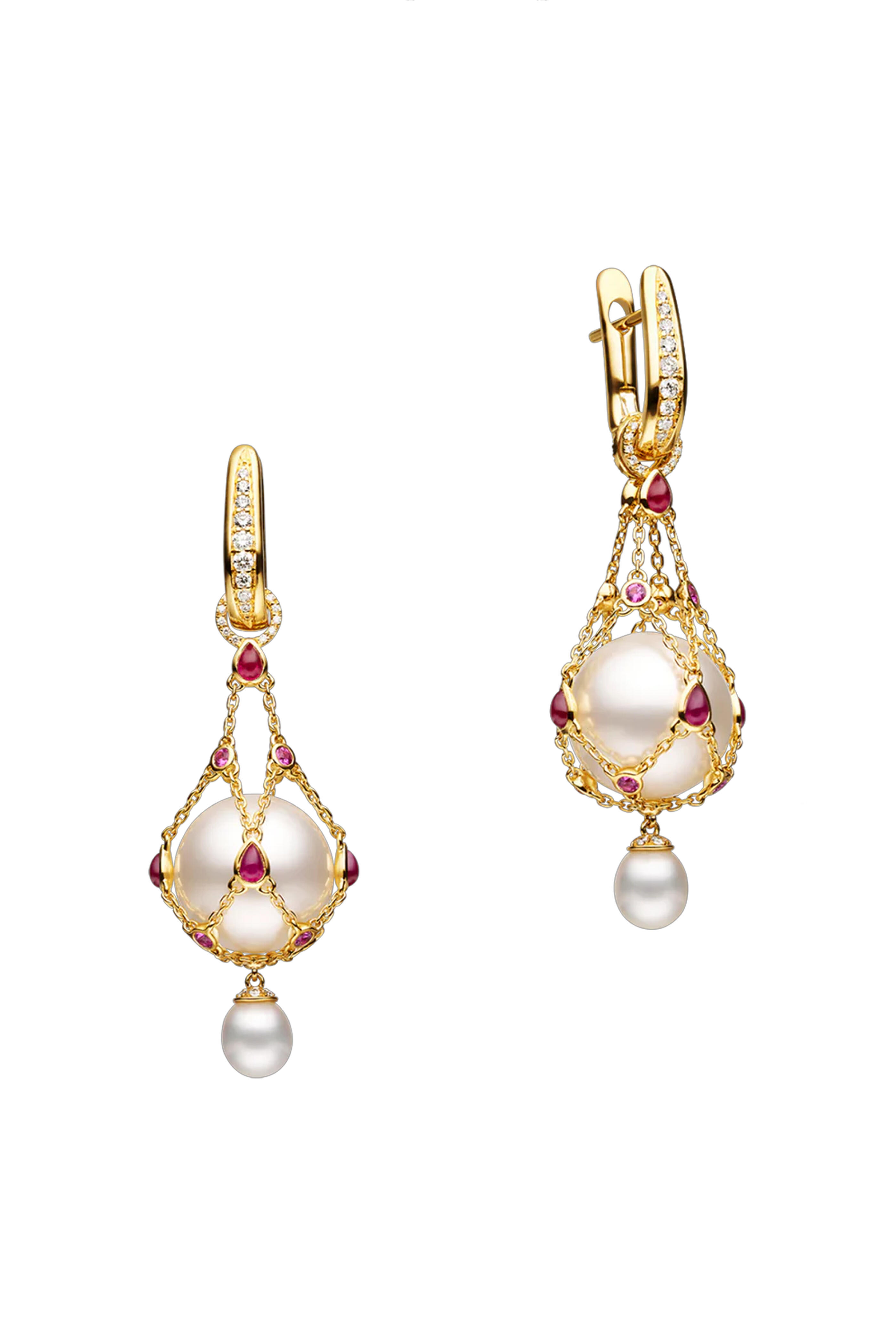 Paspaley - Ruby Lavalier 12 mm Pearl Earrings - view 1