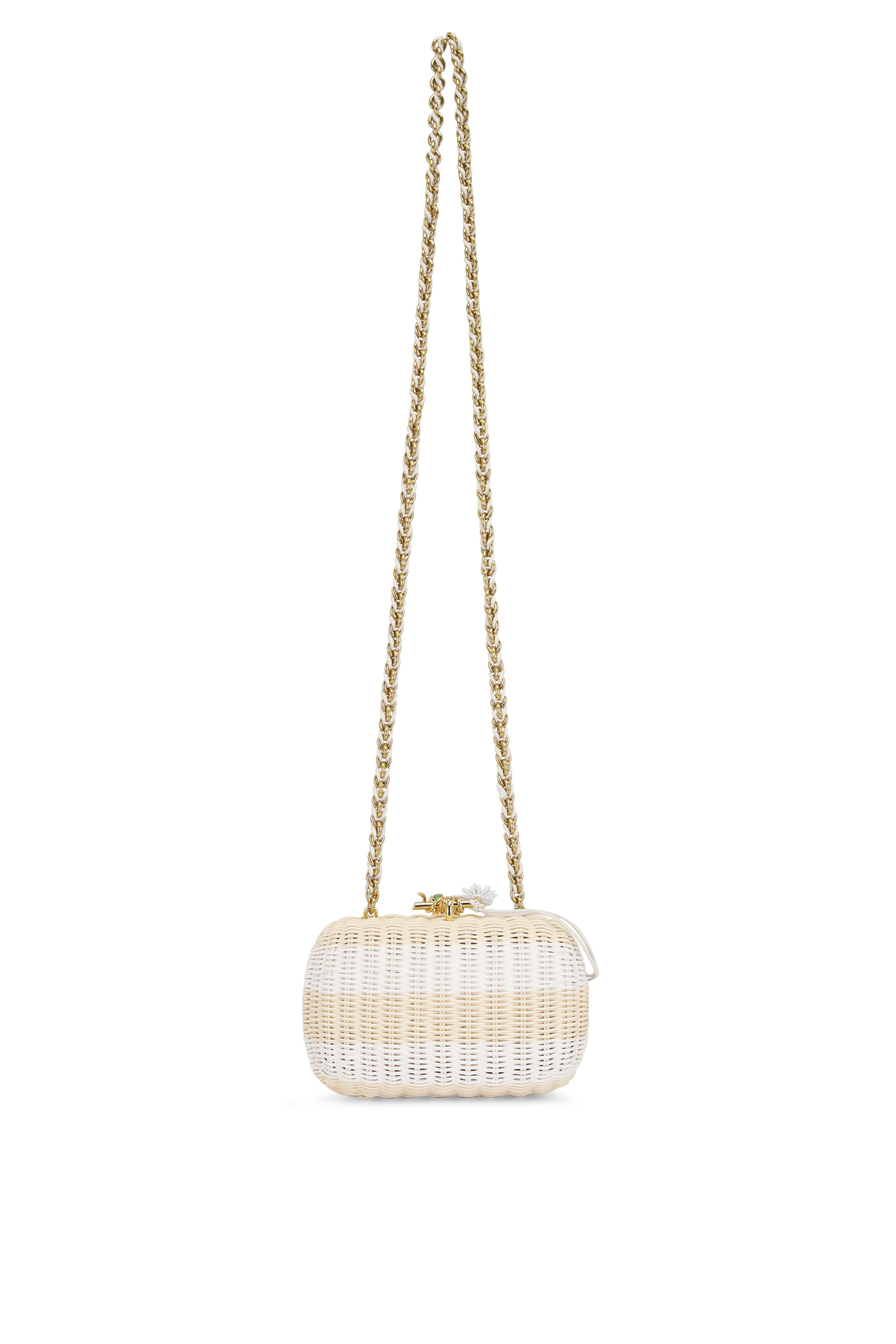 Bottega Veneta - Natural Stripe Rattan Daisy Clutch