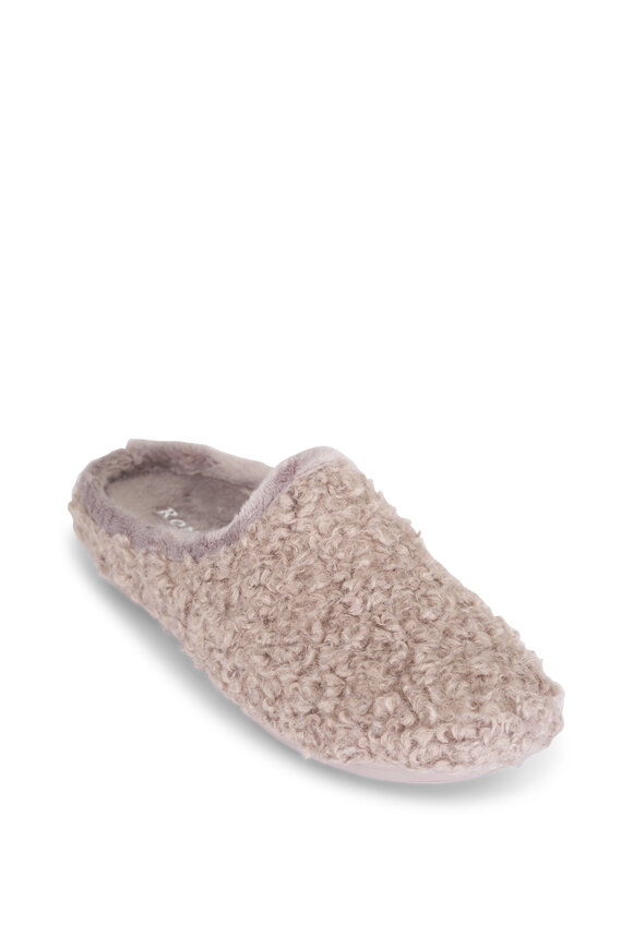 Ron White Teddington Taupe Open Back Boucle Slipper - view 1